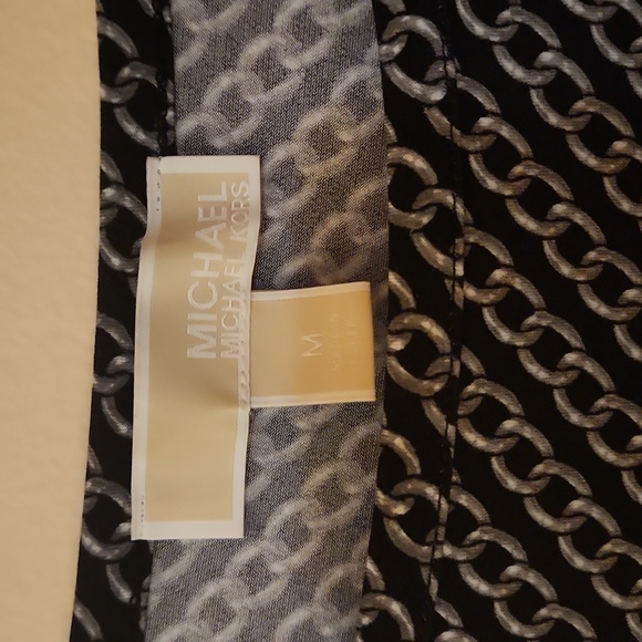 Michael Kors Women MIDI Dress Chain Print RoundNeck Long Sleeve medium - Picture 2 of 4